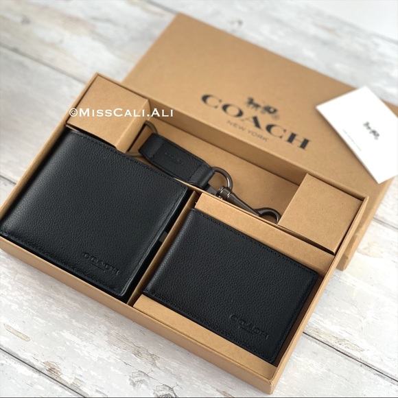 NWT COACH 3-in-1 Men’s Boxed Set Wallet Card Case Set - Picture 7 of 15